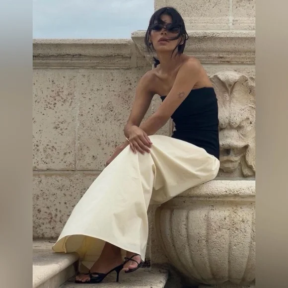 Commense Drop Waist Dress - Apricot - Picture 2 of 4